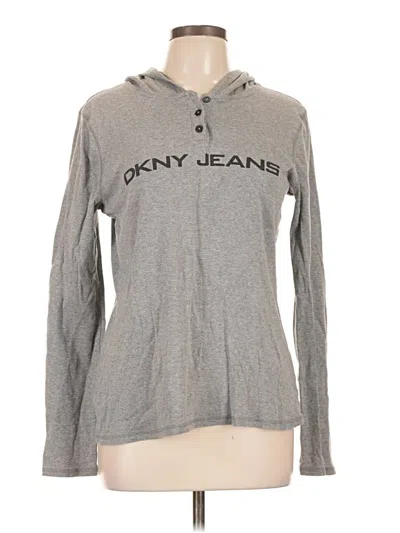 Pre-owned Dkny Jeans Pullover Hoodie In Gray
