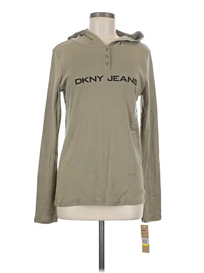 Pre-owned Dkny Jeans Pullover Hoodie In Tan
