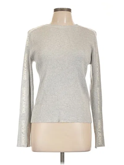 Pre-owned Dkny Jeans Pullover Sweater In Silver