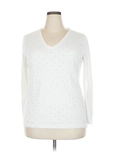Pre-owned Dkny Jeans Pullover Sweater In White
