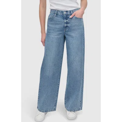 Dkny Jeans Rhinestone Embellished High Waist Wide Leg Jeans