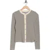 Dkny Jeans Rib Knit Cardigan In Neutral