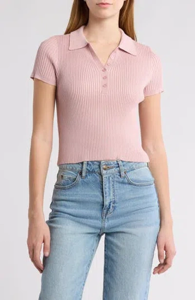 Dkny Jeans Rib Knit Polo T-shirt In Cosmic
