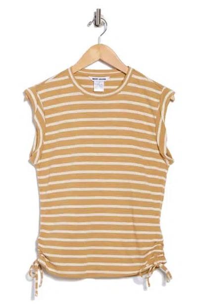 Dkny Jeans Ruched Knit Top In Multi