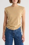 Dkny Jeans Ruched Knit Top In Brown