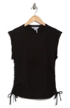 Dkny Jeans Ruched Knit Top In Black