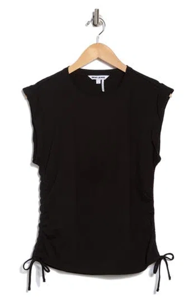 Dkny Jeans Ruched Knit Top In Black