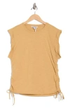 Dkny Jeans Ruched Knit Top In Gold