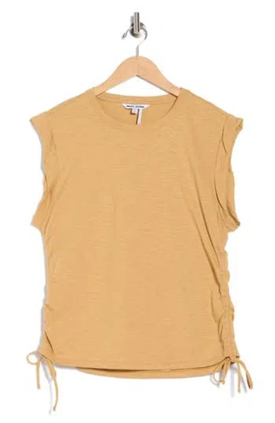 Dkny Jeans Ruched Knit Top In Gold