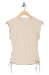 Dkny Jeans Ruched Knit Top In Gray
