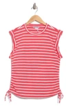Dkny Jeans Ruched Knit Top In Pink