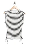 Dkny Jeans Ruched Knit Top In White