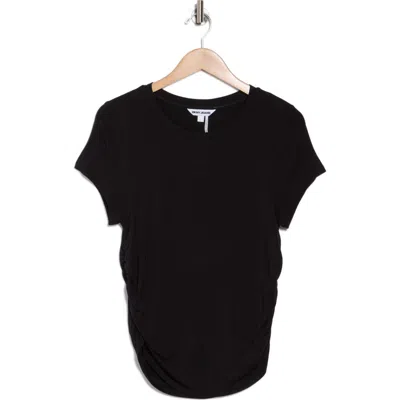 Dkny Jeans Ruched Short Sleeve T-shirt In Black