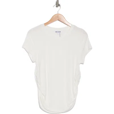 Dkny Jeans Ruched Short Sleeve T-shirt In Ivory
