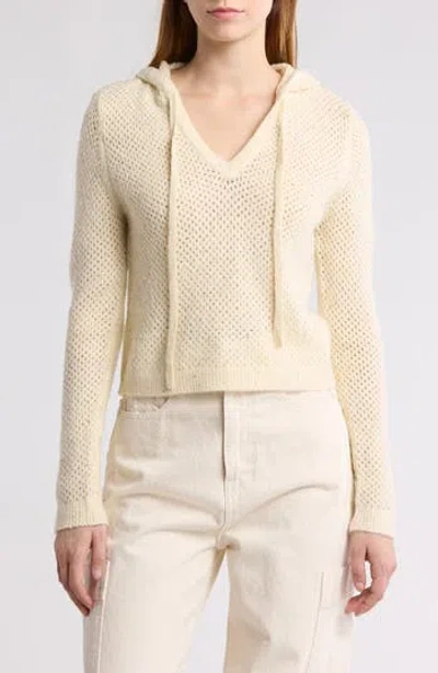 Dkny Jeans Sequin Mesh Hoodie In Yellow