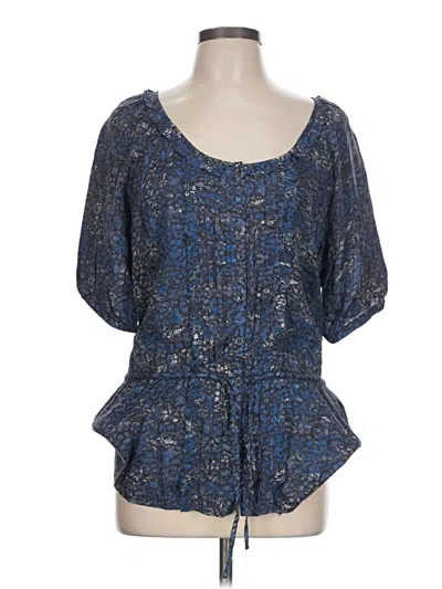 Pre-owned Dkny Jeans Short Sleeve Blouse In Blue