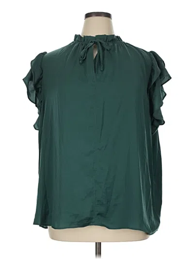 Pre-owned Dkny Jeans Short Sleeve Blouse In Green