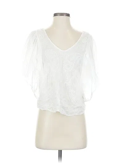 Pre-owned Dkny Jeans Short Sleeve Blouse In White