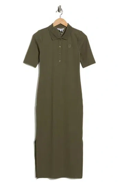 Dkny Jeans Short Sleeve Polo Dress In Green
