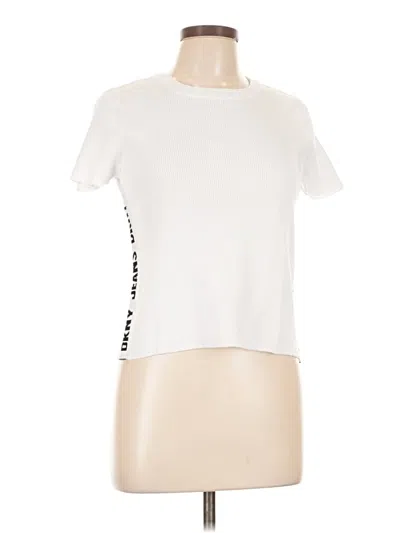 Pre-owned Dkny Jeans Short Sleeve Top In White