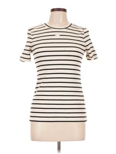Pre-owned Dkny Jeans Short Sleeve Turtleneck In Ivory