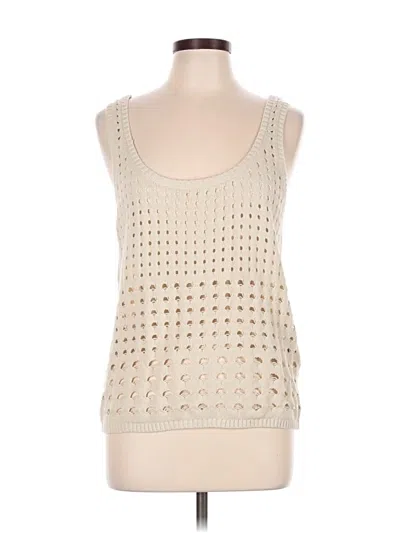 Pre-owned Dkny Jeans Sleeveless Top In Ivory