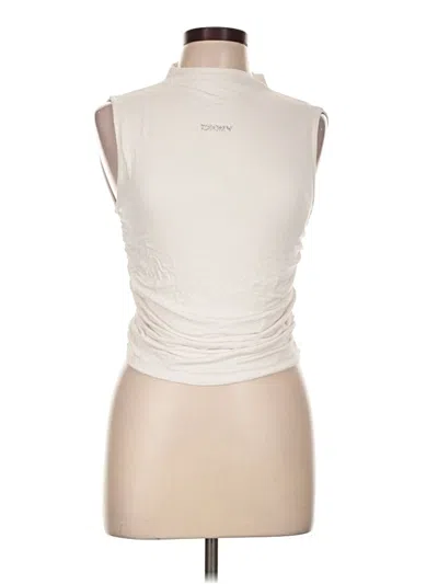Pre-owned Dkny Jeans Sleeveless T-shirt In Ivory