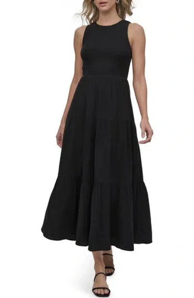 Dkny Jeans Smocked Sundress In Black