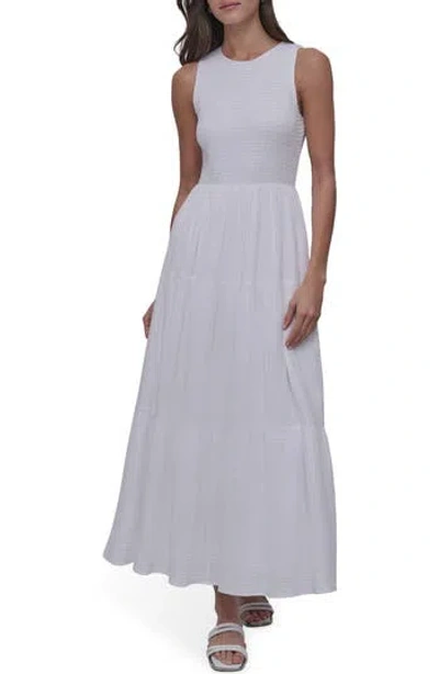 Dkny Jeans Smocked Sundress In White