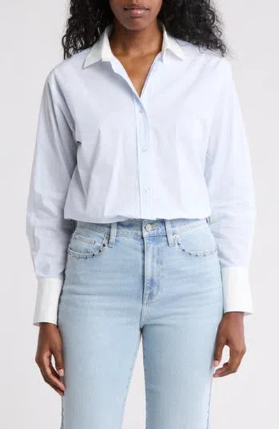 Dkny Jeans Stripe Cotton Button-up Shirt In White