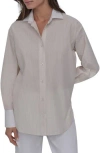Shop Dkny Jeans Stripe Cotton Button-up Shirt In Egg Nog/pebble