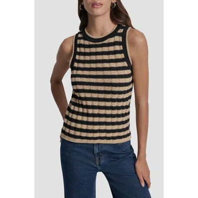 Dkny Jeans Stripe Rib Knit Sleeveless Top