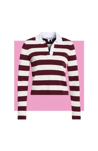 Dkny Jeans Striped Long Sleeve Polo Sweater In Multi