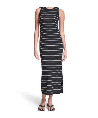 Dkny Jeans Striped Rib Tank Maxi Dress In Multi