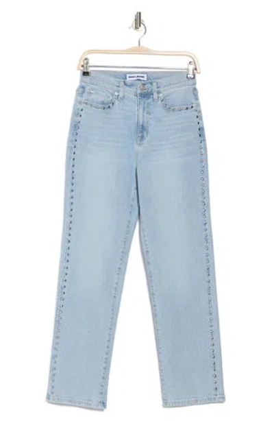 Dkny Jeans Studded High Waist Straight Leg Jeans In Montrose