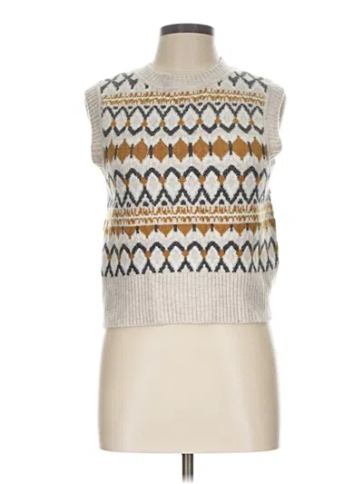 Pre-owned Dkny Jeans Sweater Vest In Ivory