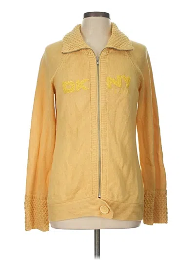 Pre-owned Dkny Jeans Sweatshirt In Yellow
