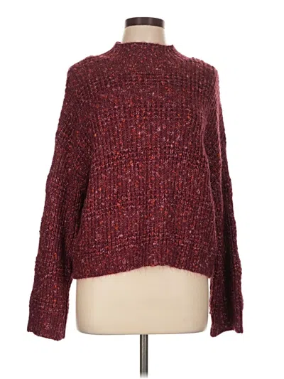 Pre-owned Dkny Jeans Turtleneck Sweater In Burgundy
