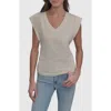 Dkny Jeans V-neck Ruched Shoulder Top