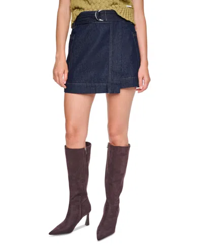 Dkny Jeans Women's A-line High-rise Denim Mini Skirt In Blue