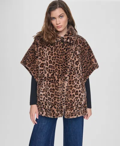 Dkny Jeans Women's Asymmetrical Two-button Front Jacket In Animal Print