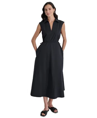 Dkny Jeans Women's Back-cut-out Sleeveless Maxi Dress In Black