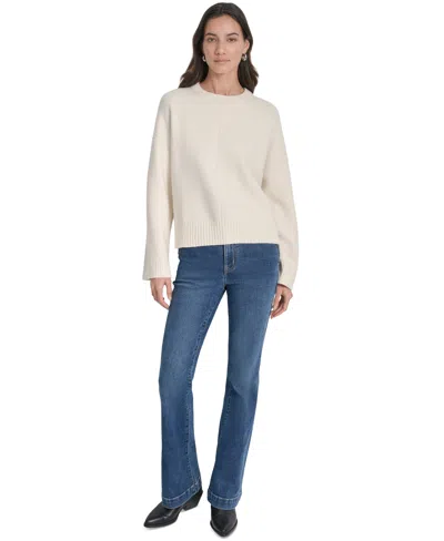 Dkny Jeans Women's Bell Sleeve Crewneck Sweater In White