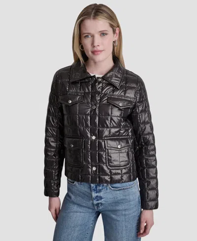 Dkny Jeans Women's Box Quilt Lightweight Jacket In Animal Print