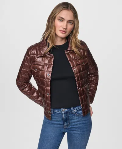 Dkny Jeans Women's Box Quilt Lightweight Jacket In Brown