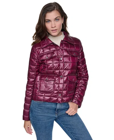 Dkny Jeans Women's Box Quilt Lightweight Jacket In Purple