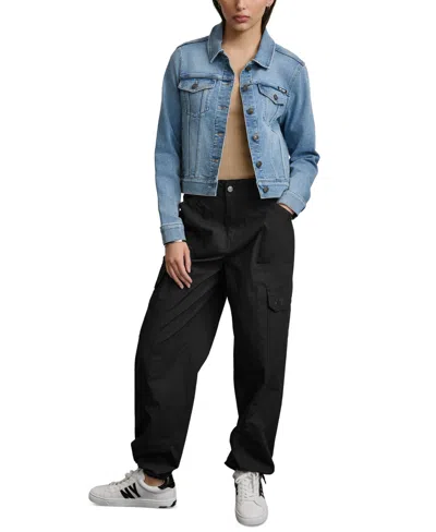 Dkny Jeans Women's Button-down Denim Trucker Jacket In F3i - Chambers Wash