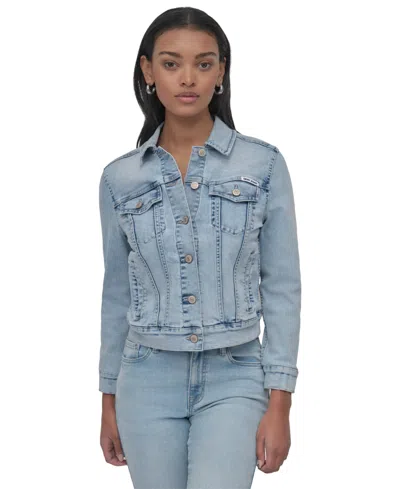Dkny Jeans Women's Button-down Denim Trucker Jacket In Kx5 - Dover