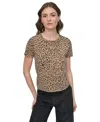 Dkny Jeans Petite Animal Print Short-sleeve T-shirt