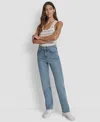 Dkny Jeans Women's Classic High Rise Straight No Cuff Jeans In Blue